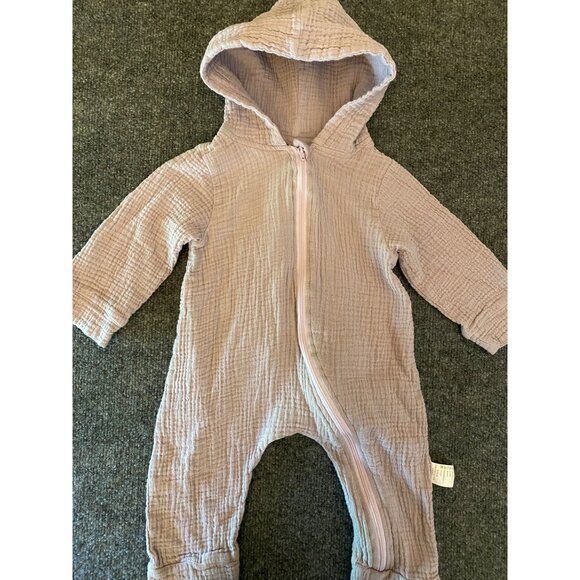 Crinkled Cotton Dino Romper Toddler 18-24m Lavender Zip Up Hooded 1-pc. (EU‎ 90) - Picture 2 of 12